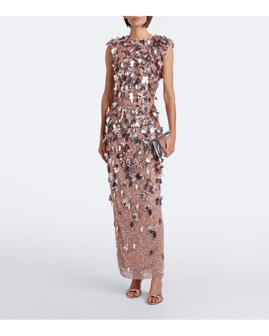 Rachel Gilbert Pink Hugo Sequined Gown