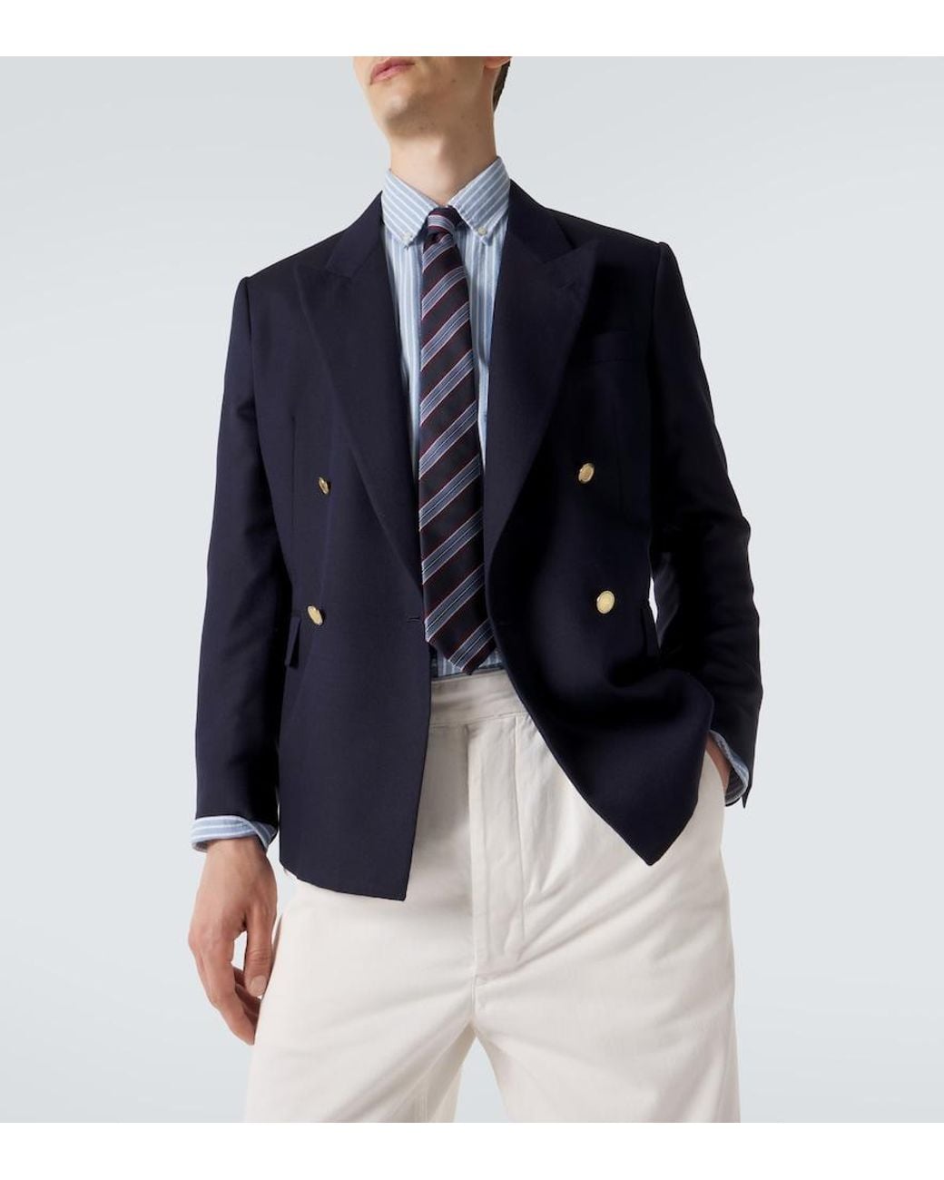 Polo Ralph Lauren Blue Striped Cotton Shirt for men