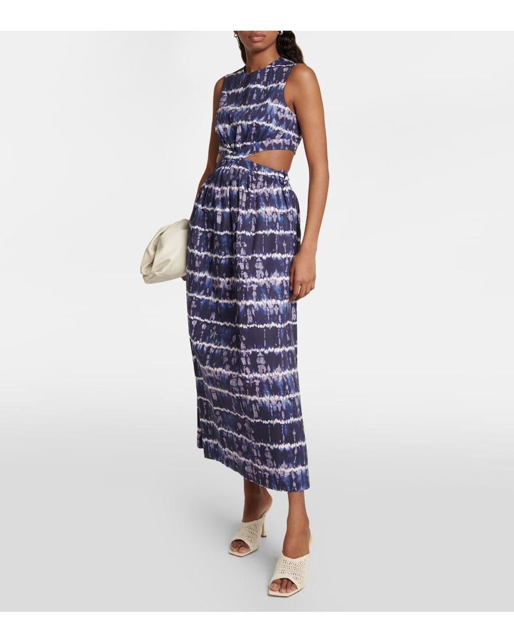 Altuzarra Blue Ashima Cutout Cotton-Blend Midi Dress