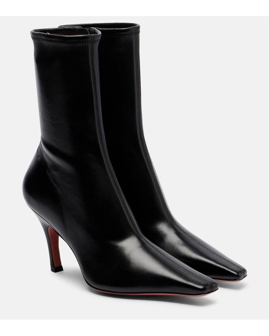 AMINA MUADDI Black Jamie 80 Leather Ankle Boots