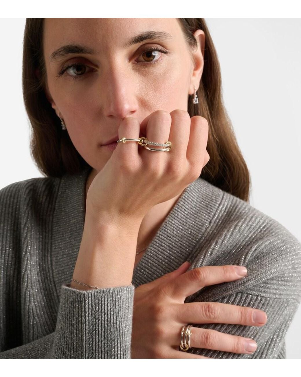 Spinelli Kilcollin White Raneth 925 Sterling And 18Kt Ring With Diamonds