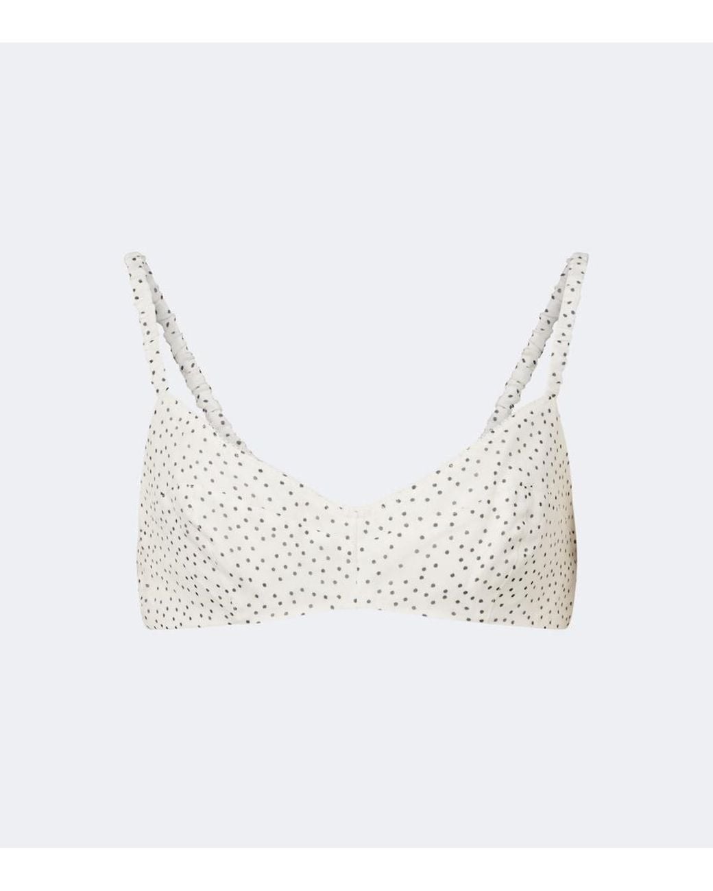 Sir White Polka-Dot Silk Organza Bra Top