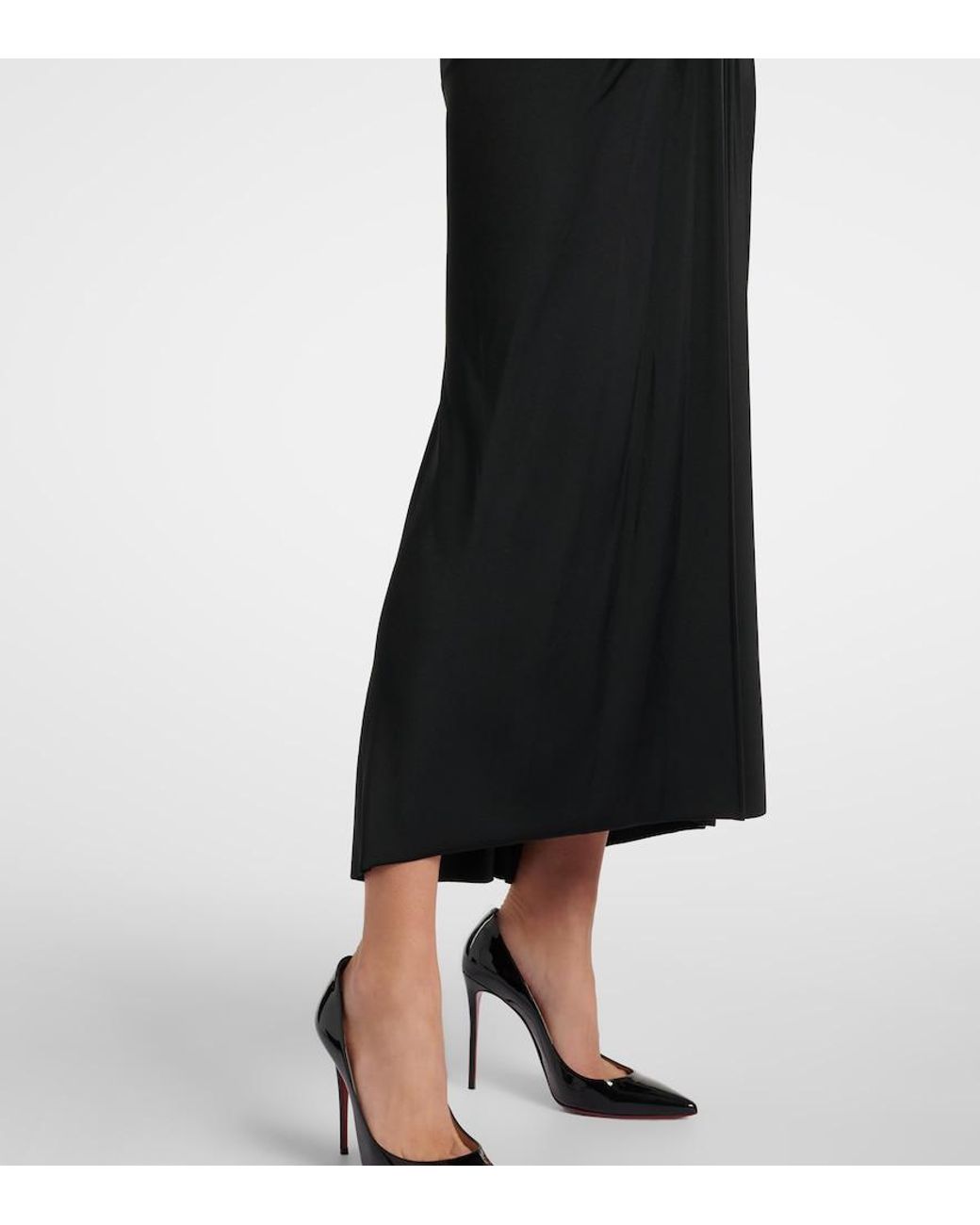 Victoria Beckham Black Gathered Midi Dress