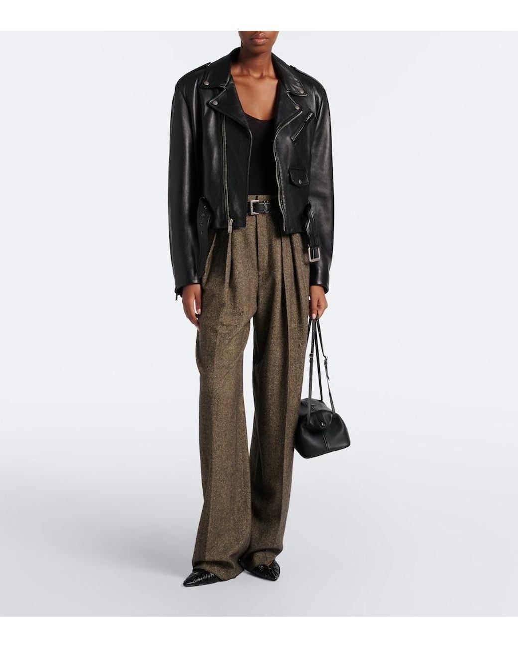 Nour Hammour Black Kenza Leather Shoulder Bag