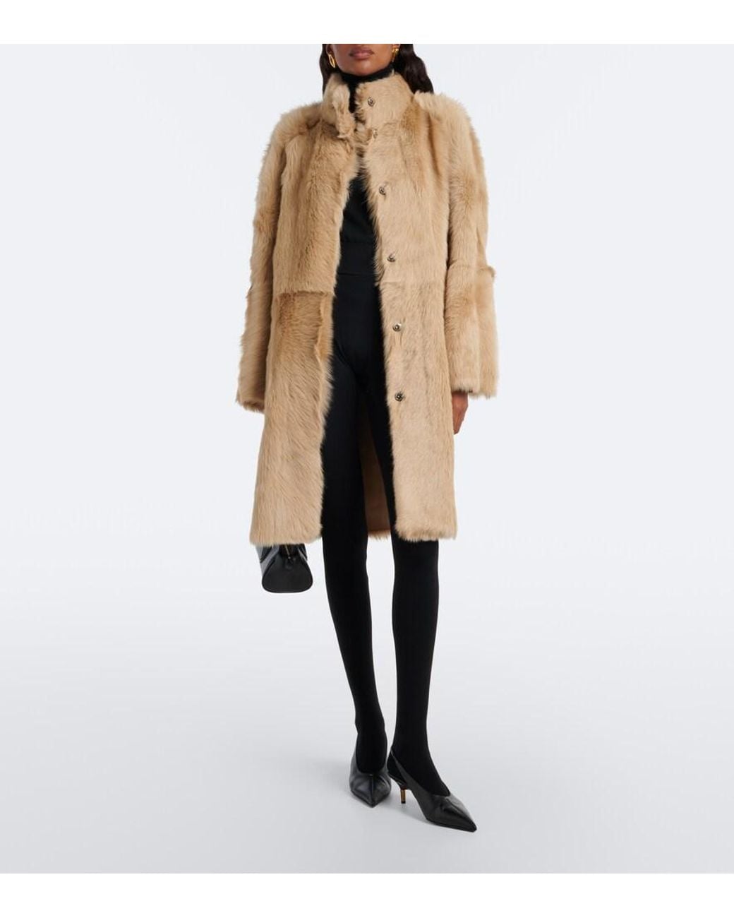 Nour Hammour Natural Blaise Shearling Coat