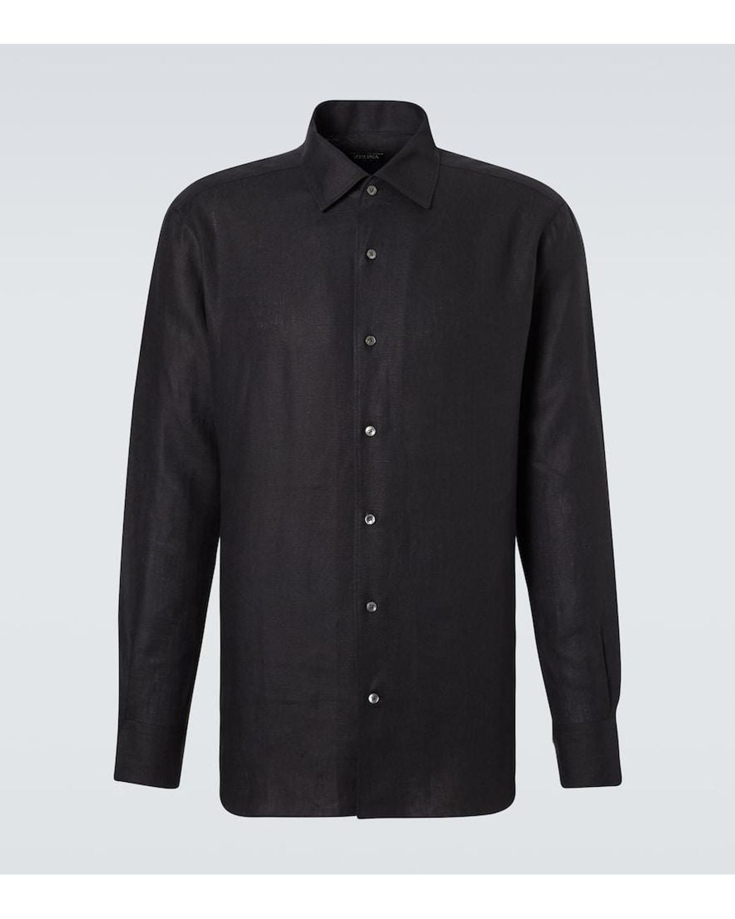 Zegna Blue Linen Shirt for men