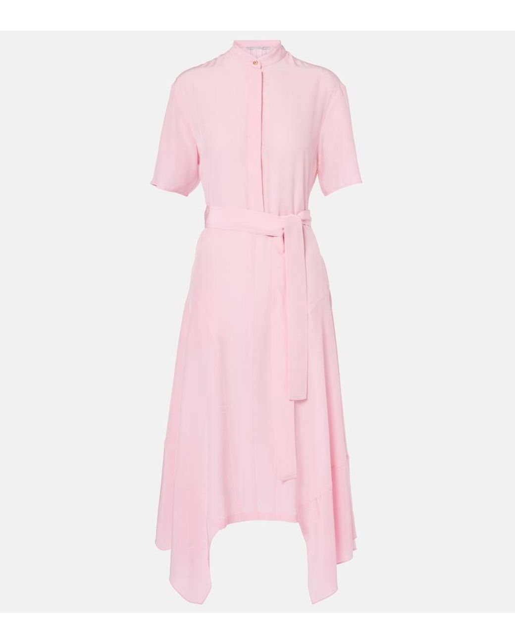 Stella McCartney Pink Iconic Silk Midi Dress