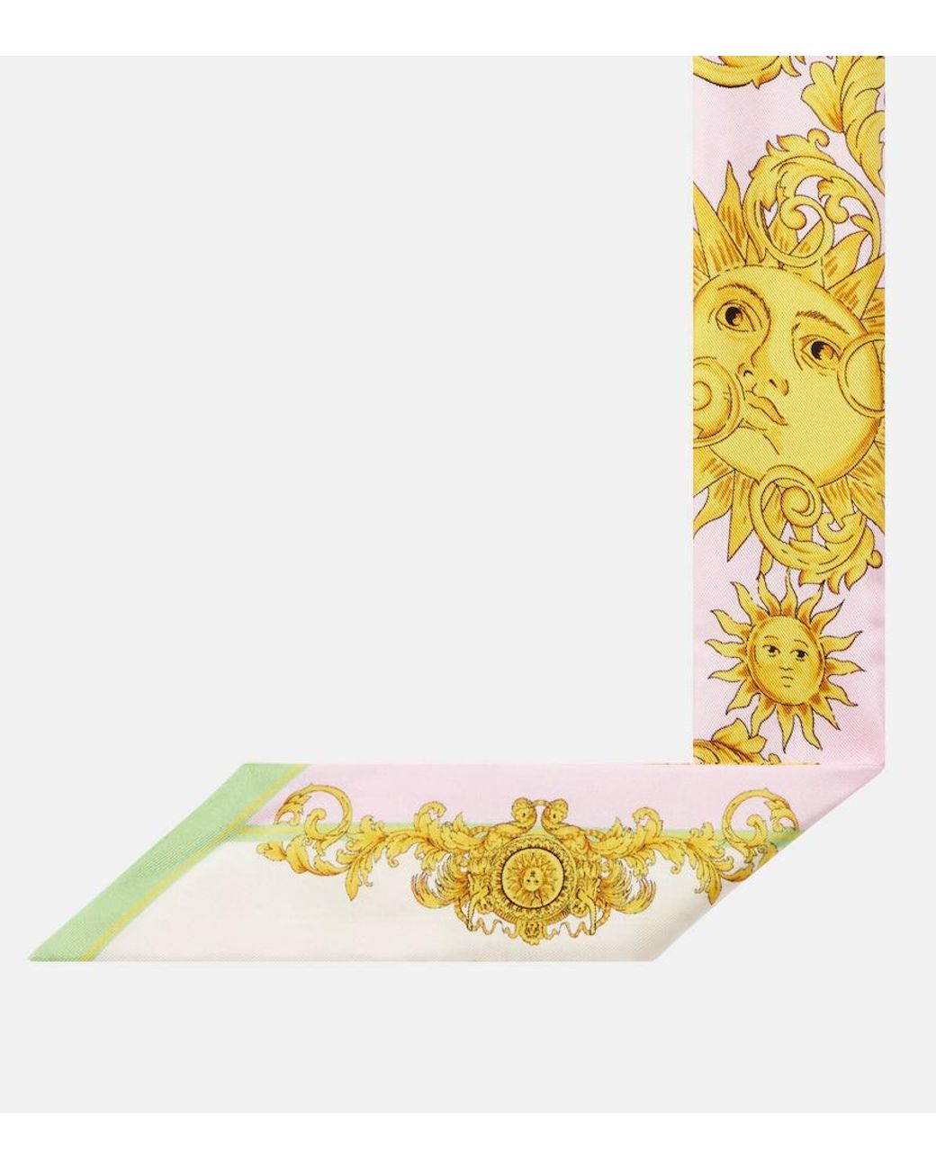 Versace Metallic Printed Silk Twill Scarf