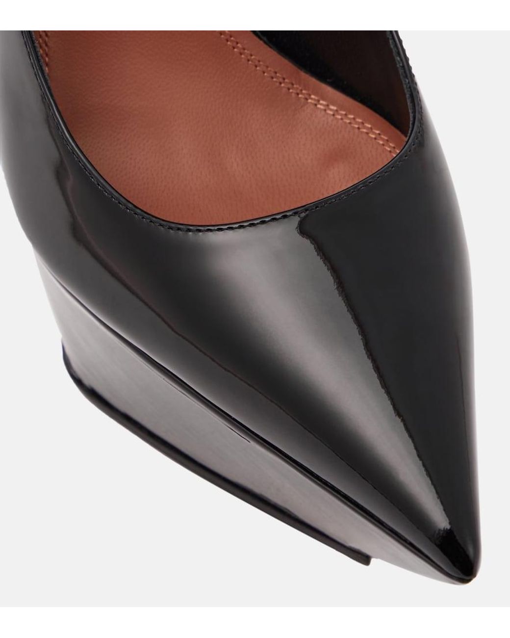 AMINA MUADDI Black Yigit Patent Leather Platform Pumps
