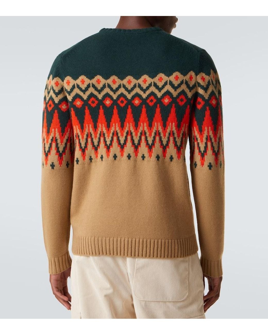 Bogner Orange Ron Fair Isle Cashmere Sweater for men