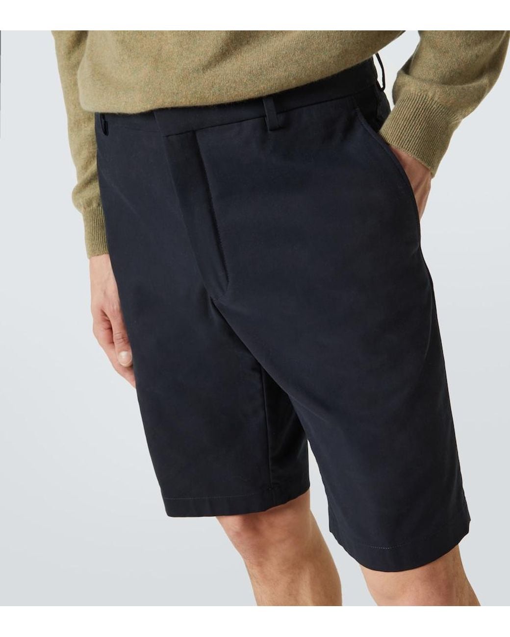 Loro Piana Blue Jarno Cotton-Blend Bermuda Shorts for men