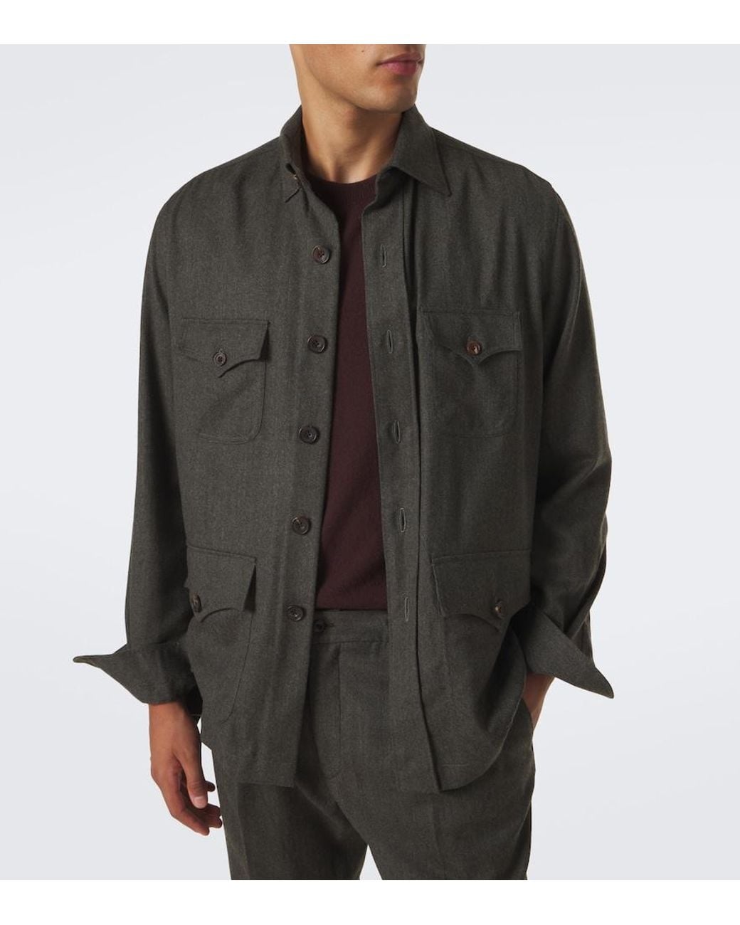 Rubinacci Green Wool Jacket for men