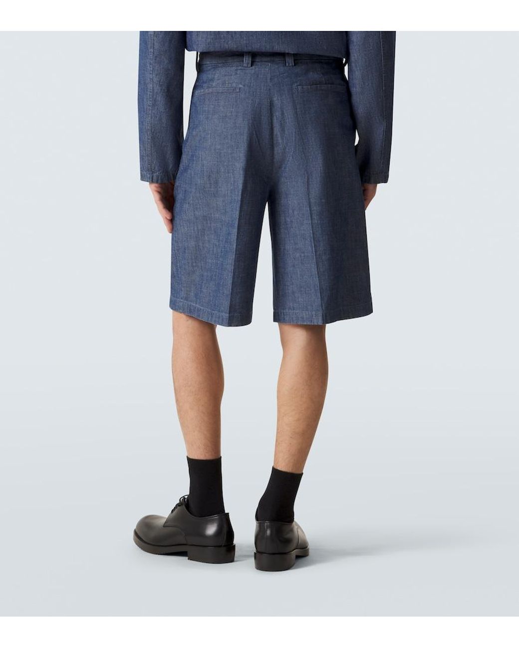 Jil Sander Blue Denim Bermuda Shorts for men