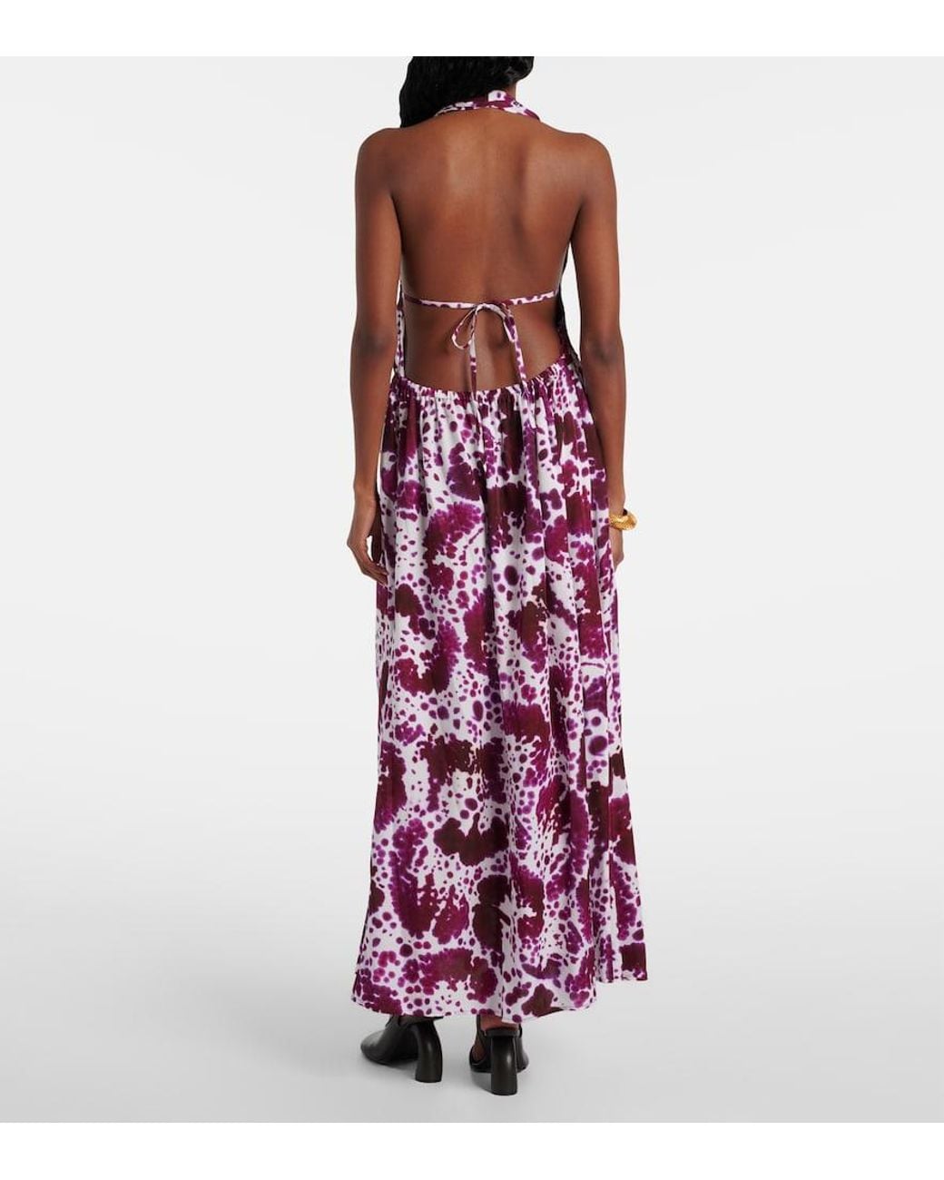 Dries Van Noten Purple Printed Maxi Dress