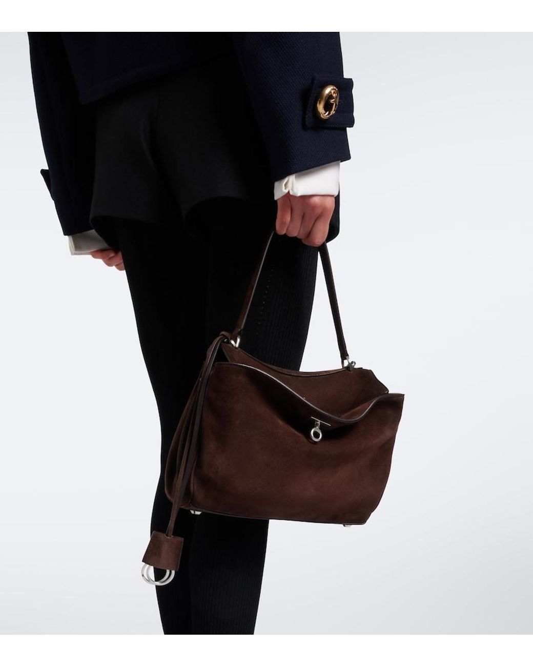 Balenciaga Brown Rodeo Small Suede Top-Handle Bag