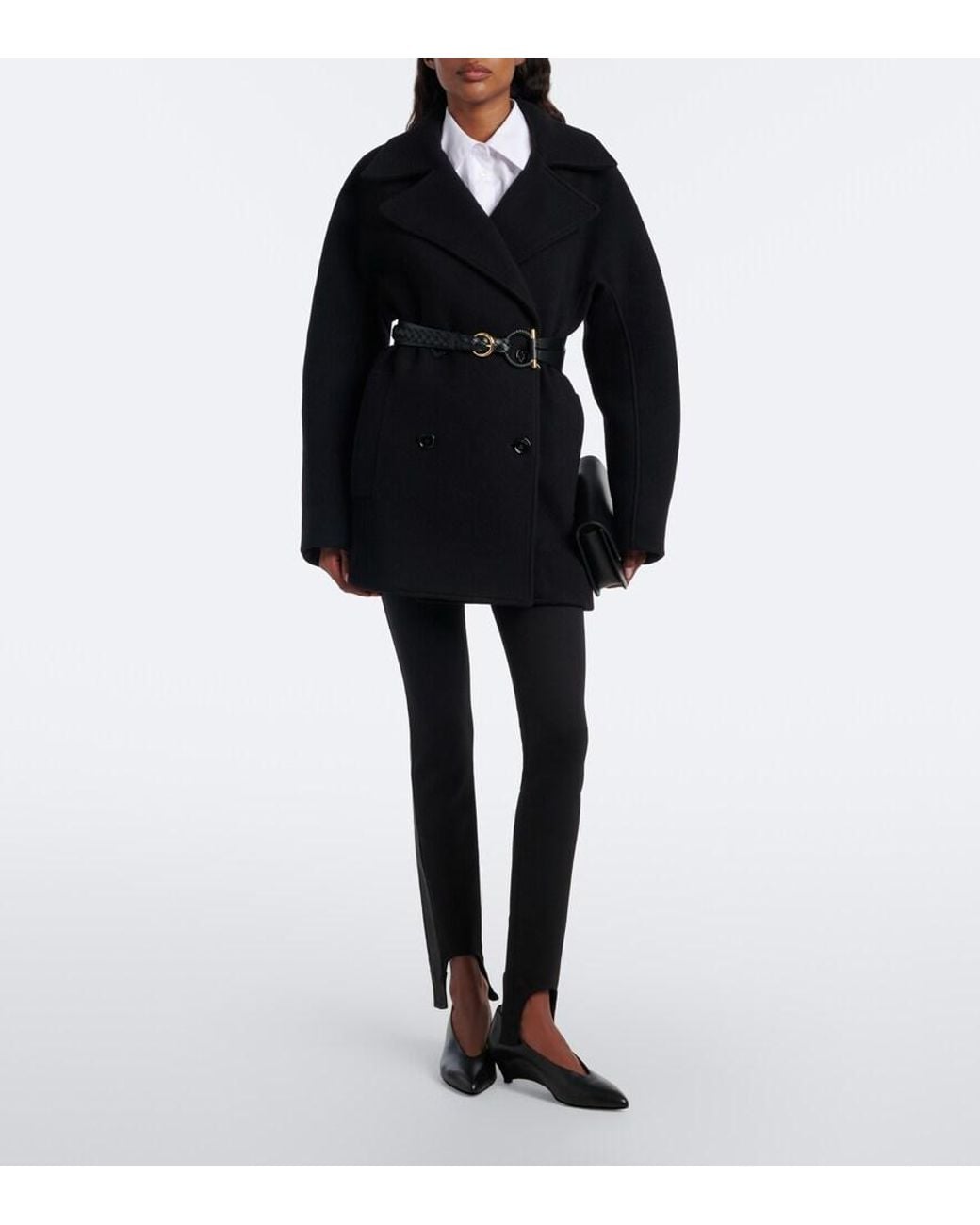 Tod's Black Wool-Blend Stirrup Pants
