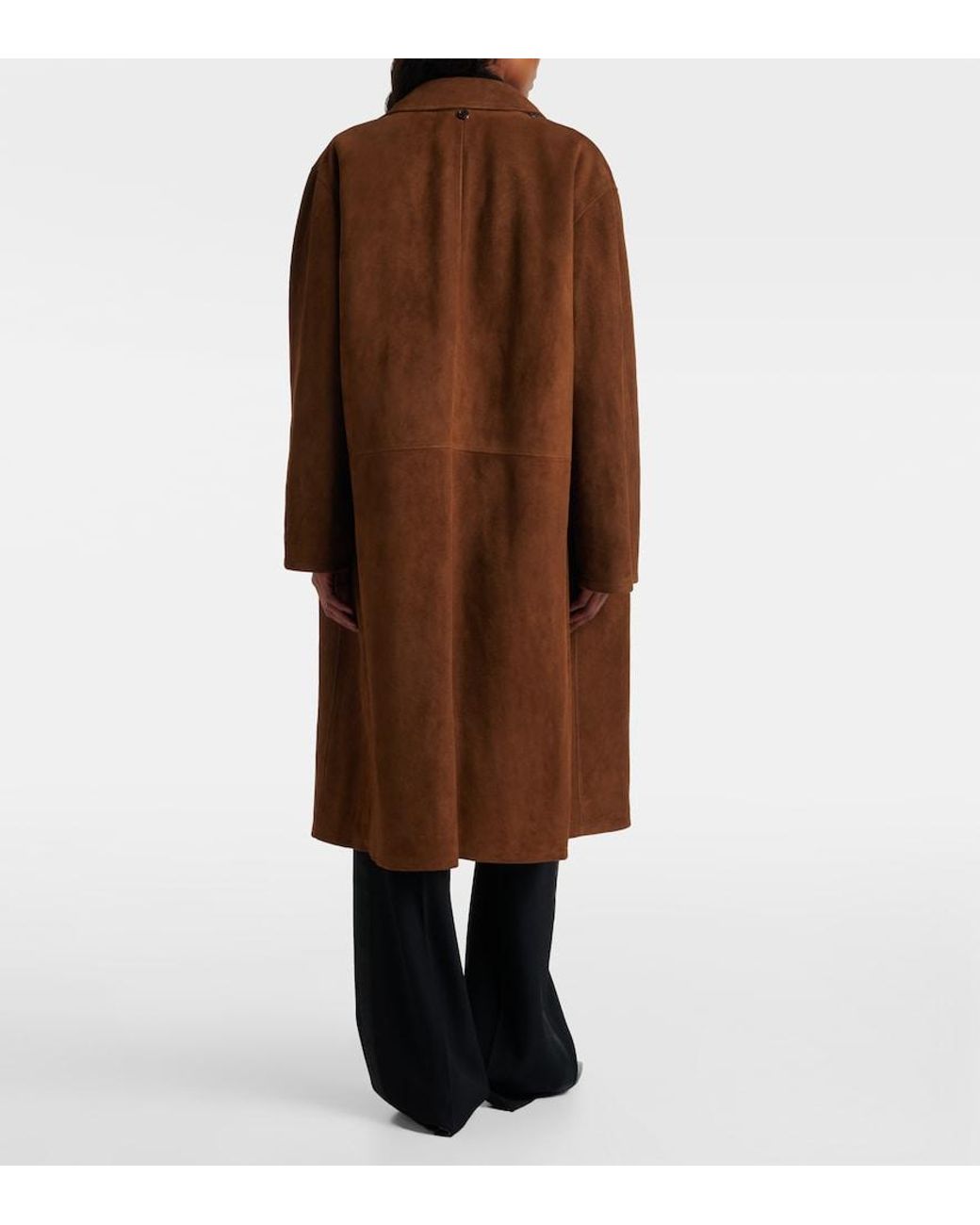 The Row Brown Serenis Suede Coat