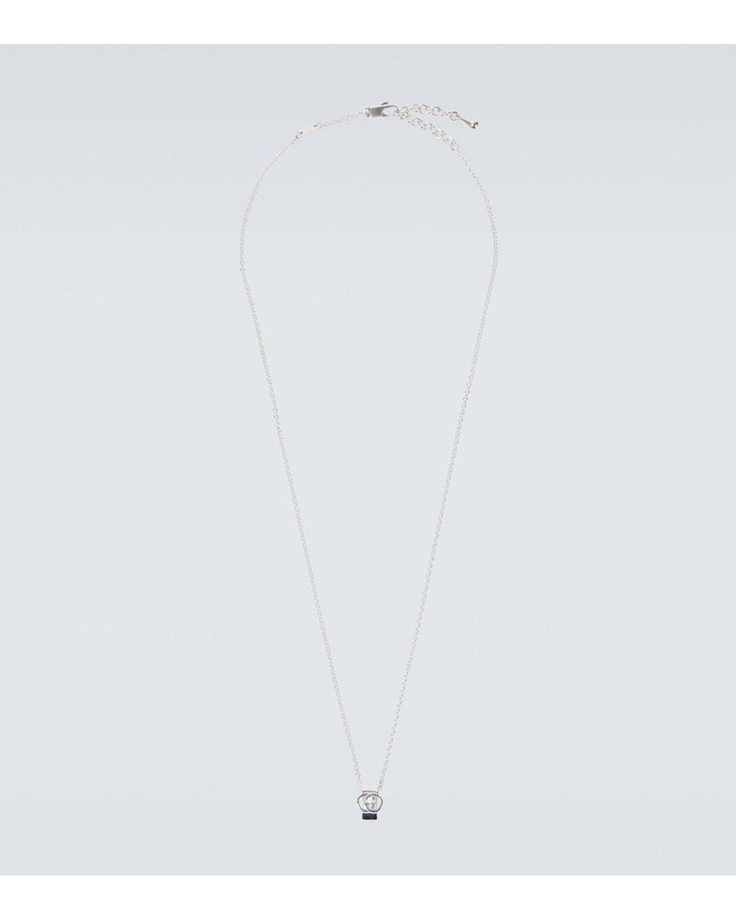 Gucci White Interlocking G Sterling Necklace for men