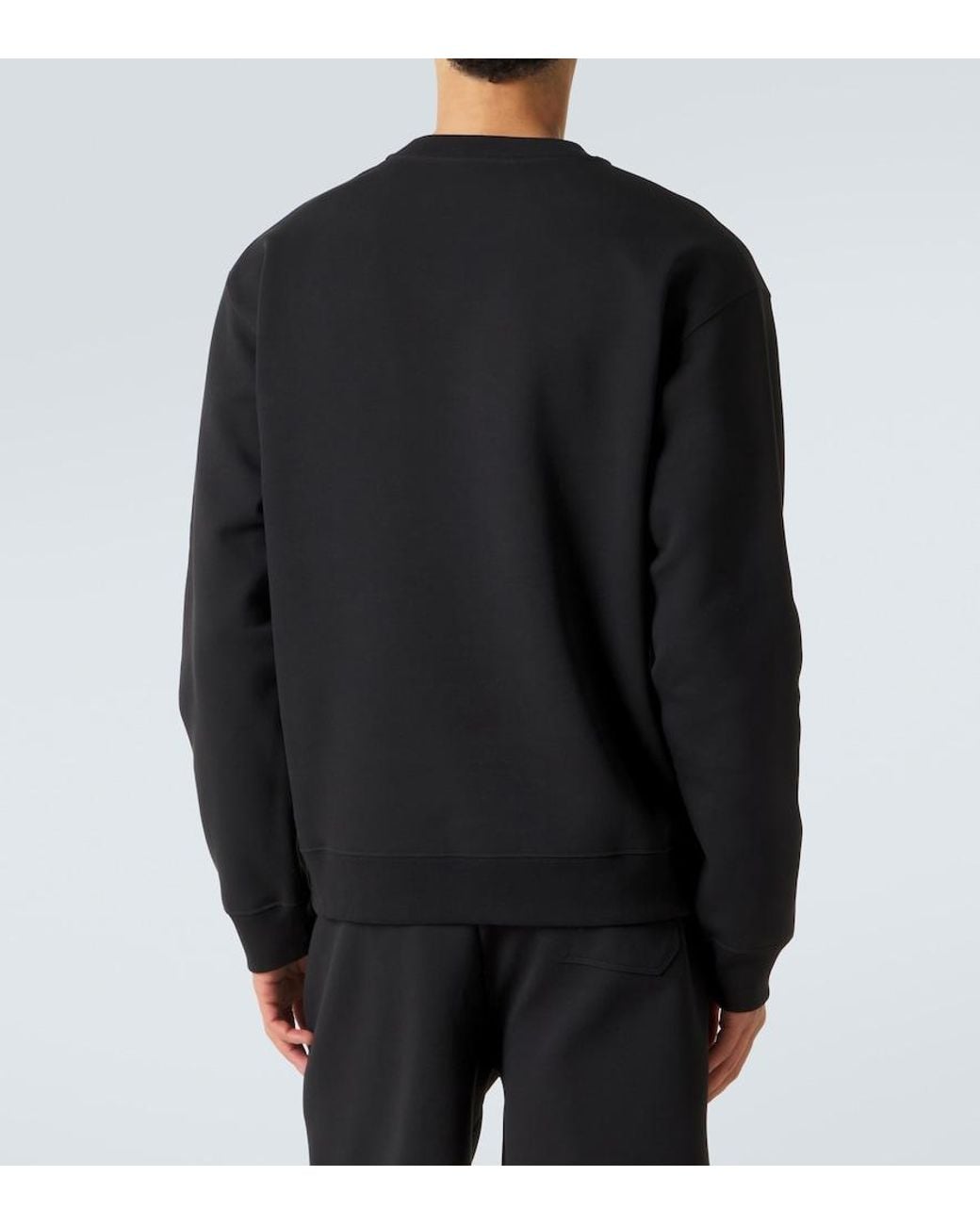 Valentino Garavani Black Vgold Cotton-Blend Jersey Sweatshirt for men
