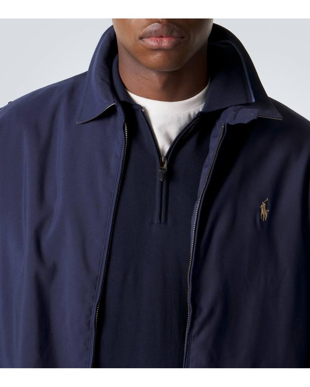 Polo De Algodon Con Cremallera Parcial Canali de hombre de color Blue