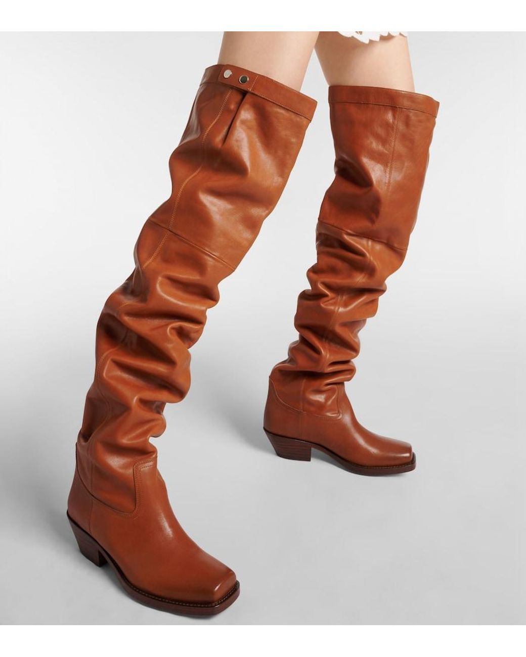 Isabel Marant Brown Amati Leather Over-The-Knee Boots