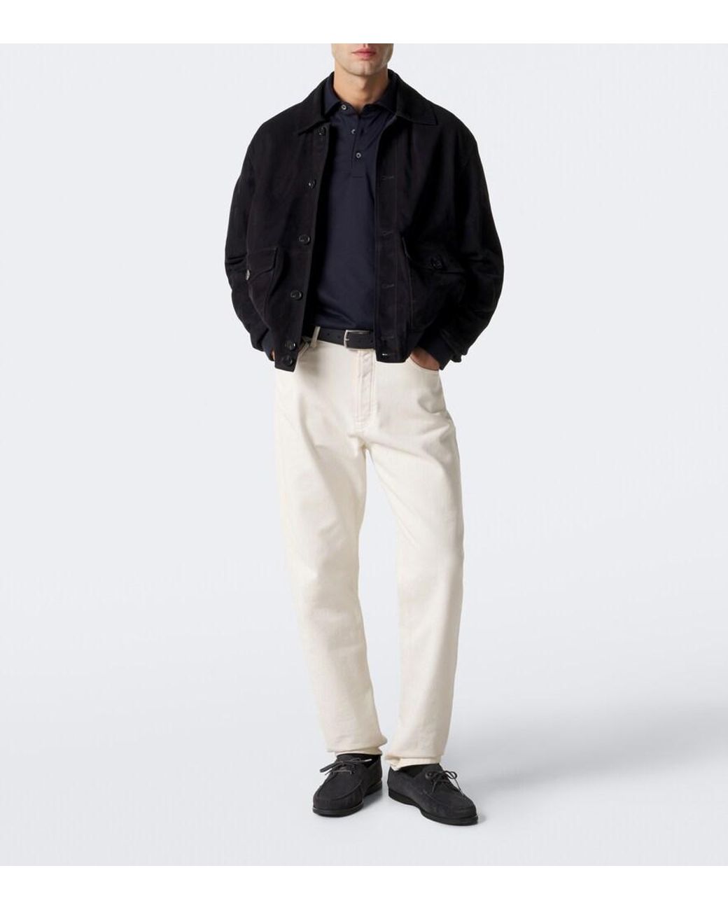 Thom Sweeney Blue Cotton Jersey Polo Shirt for men