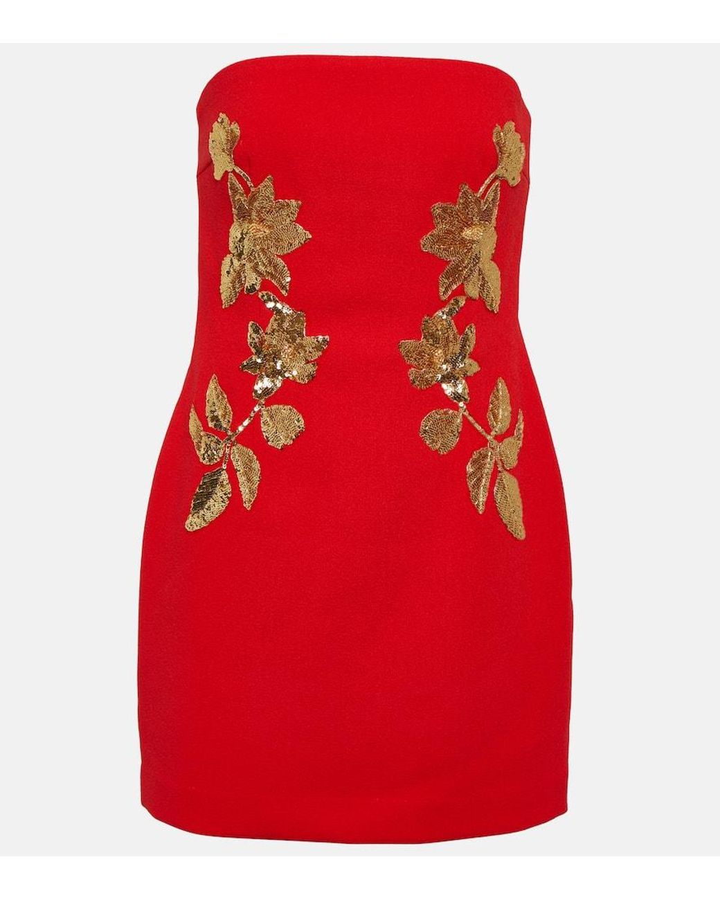新作【Rebecca Vallance】Gloria floral sequined minidress Gloria floral-appliqué sequined minidress in gold - Rebecca