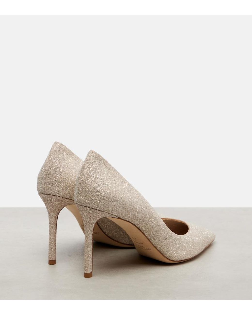 Jimmy Choo Natural Romy 85 Glitter Pumps