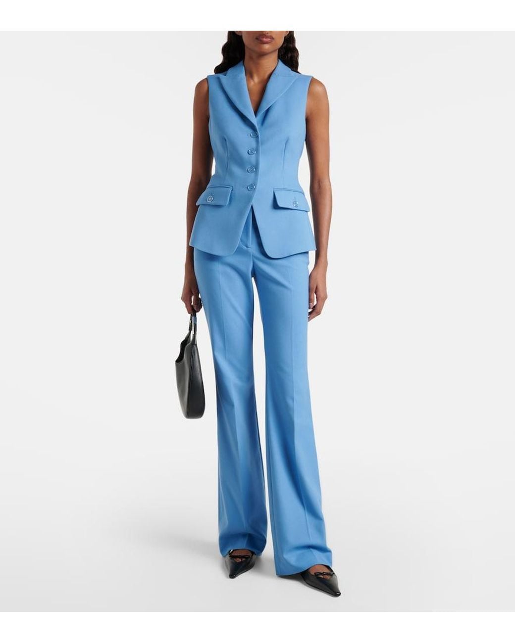 Veronica Beard Blue Benny Single-Breasted Vest