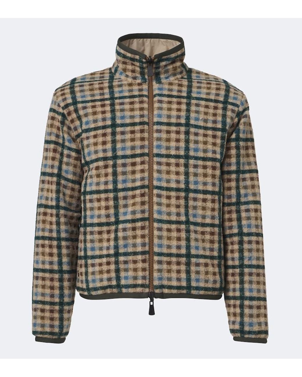Moncler Green Reversible Plaid Ski Jacket for men
