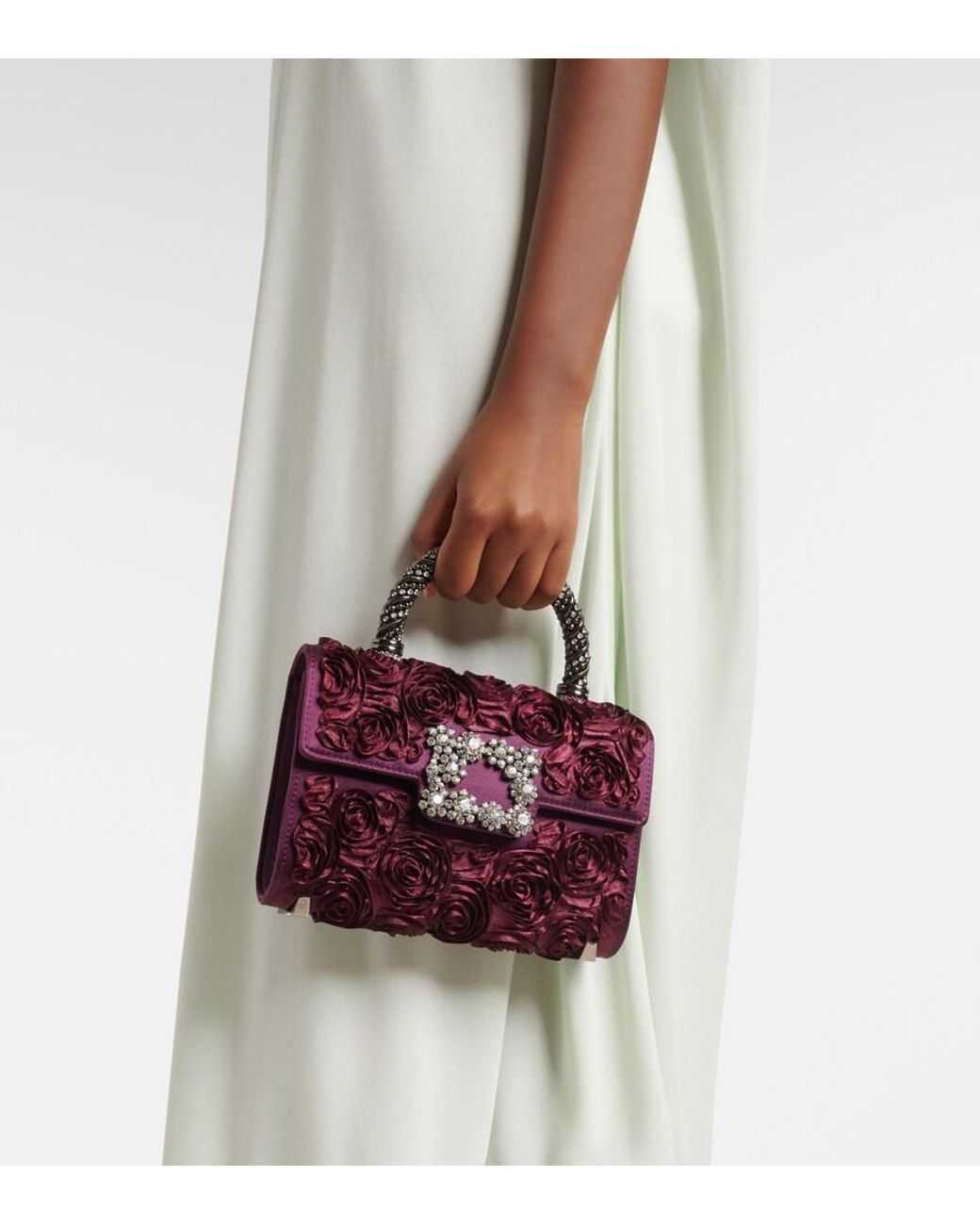 Roger Vivier Red Jewel Efflorescence Mini Top-Handle Bag