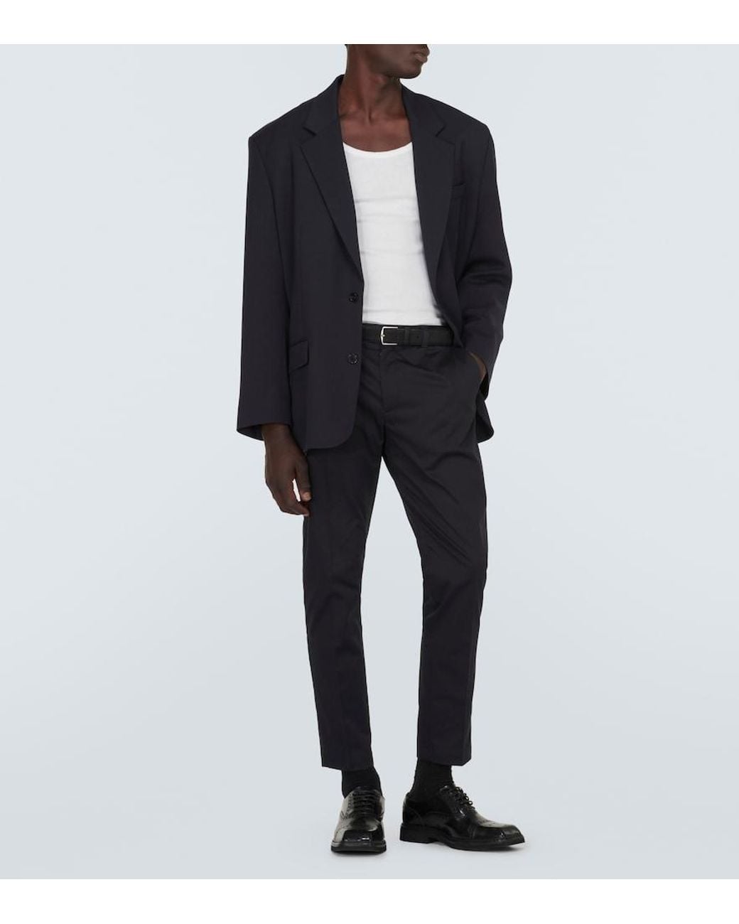 Dolce & Gabbana Blue Cotton-Blend Suit Pants for men
