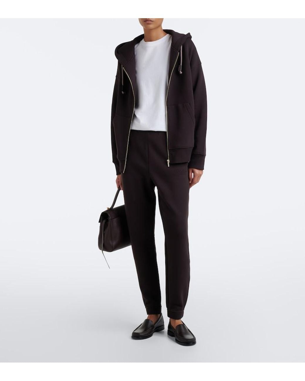 Max Mara Black Cotton-Blend Zip-Up Hoodie