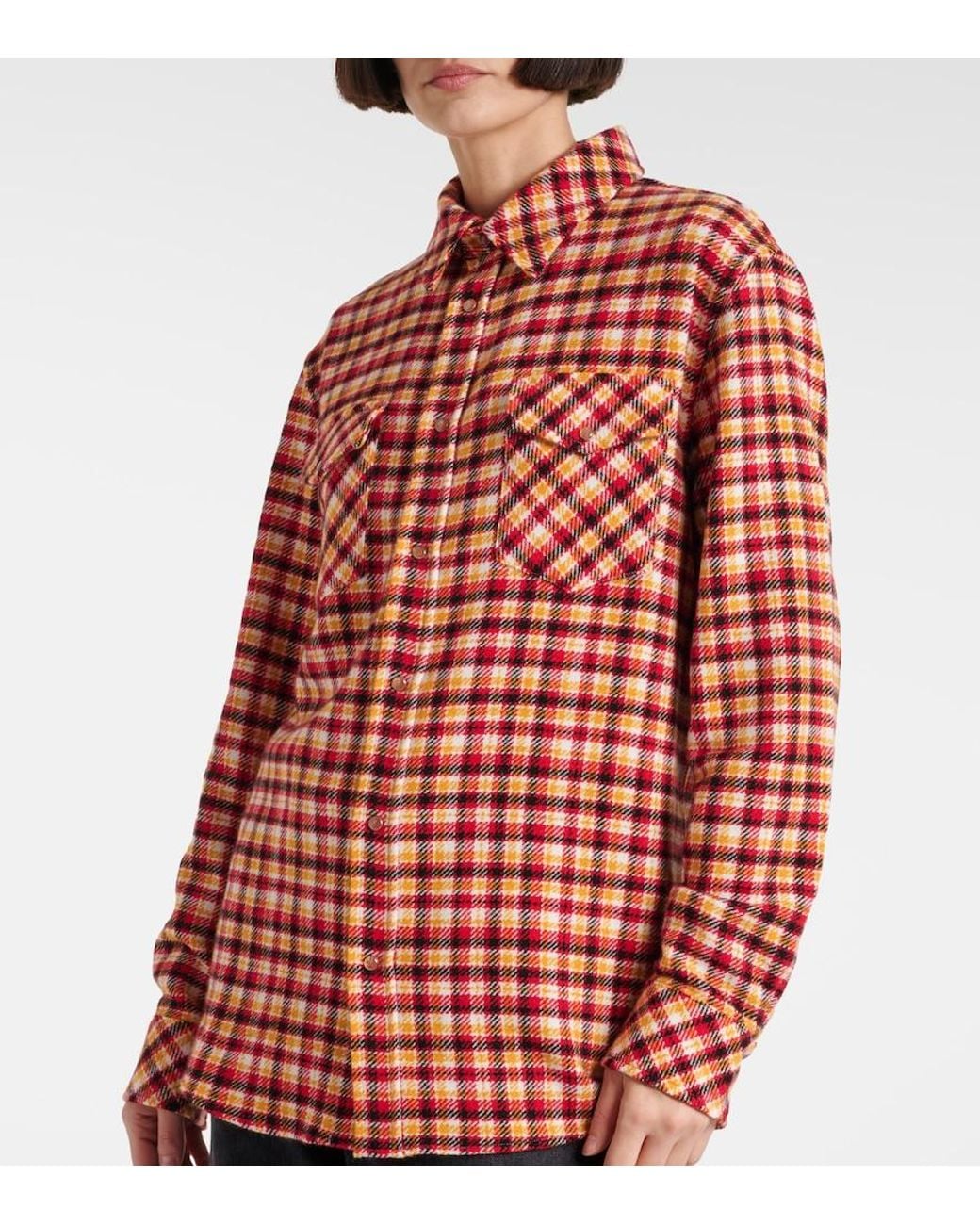 God's True Cashmere Red Time Plaid Cashmere Shirt