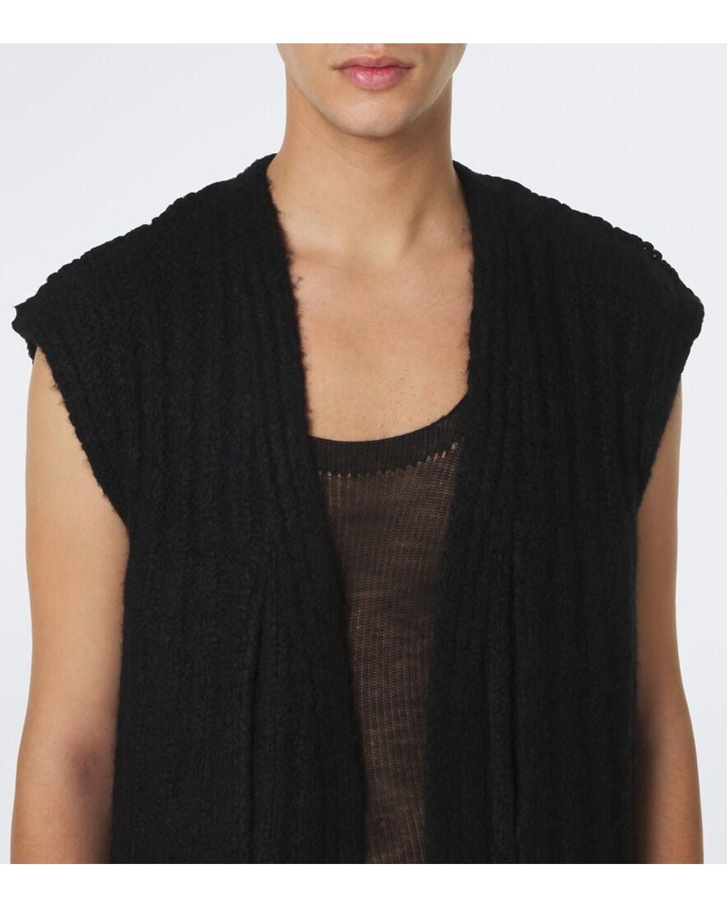 Rick Owens Black Lab Cashmere And Silk Sweater Vest for men