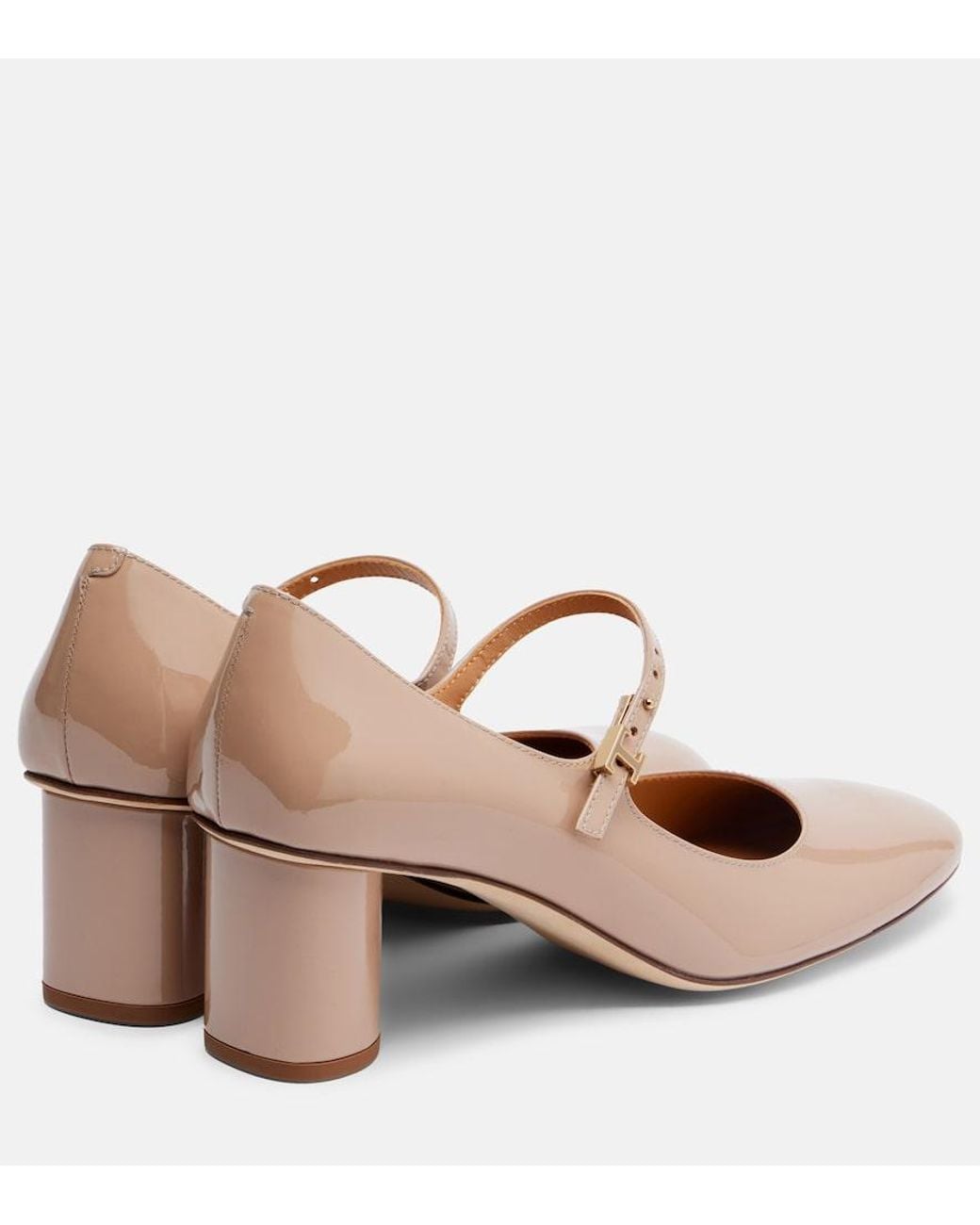 Tod's Brown Patent Leather Mary Jane Pumps