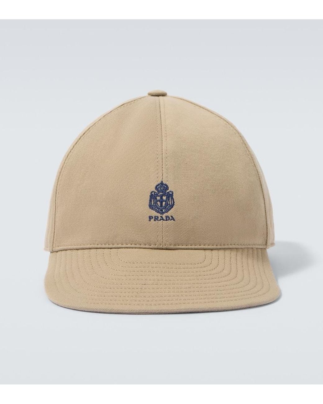 Prada Natural Logo Canvas Baseball Cap for men