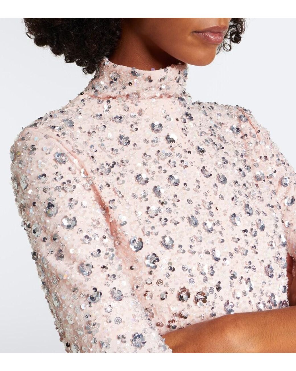 Rabanne Pink Sequined Midi Dress