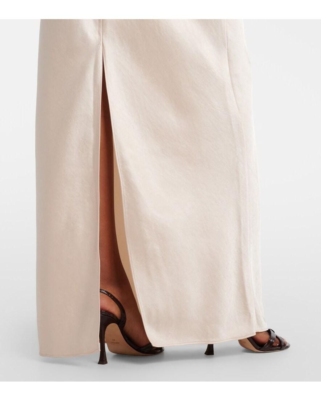 Vince White Satin Maxi Skirt