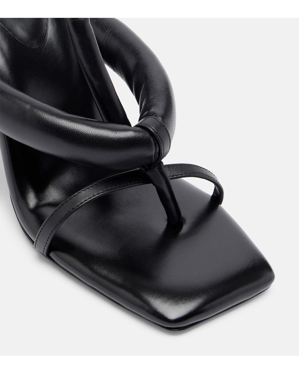Givenchy Black Boudoir Leather Thong Sandals