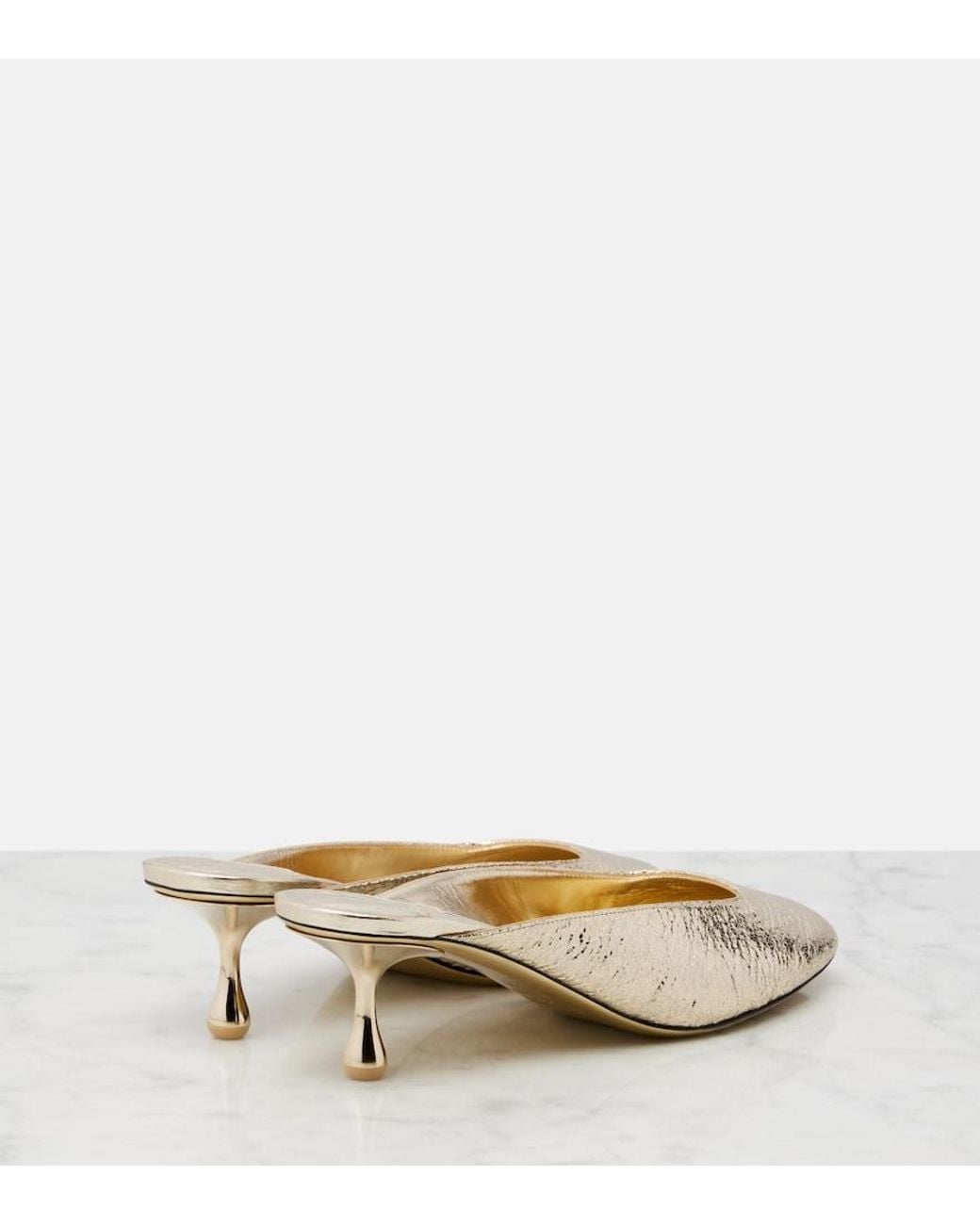 Jimmy Choo Natural Pixie 50 Metallic Mules
