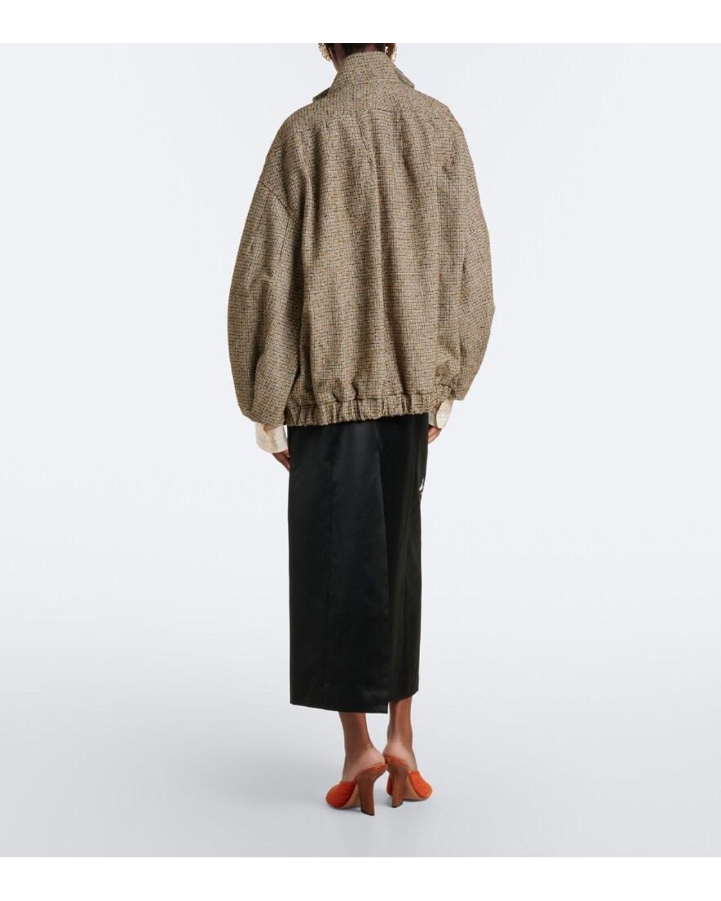 Dries Van Noten Black Floral Cotton And Silk Midi Skirt