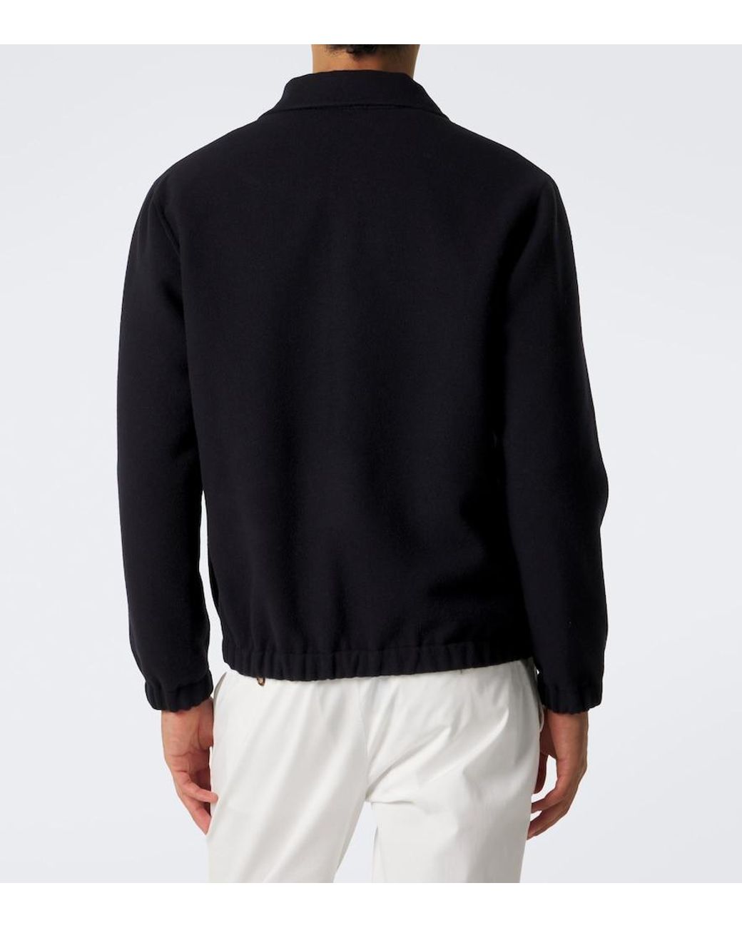 Eleventy Black Wool Bomber Jacket for men