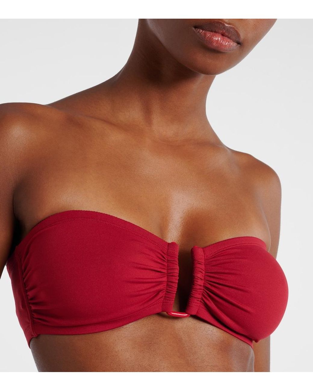 Eres Red Show Bandeau Bikini Top