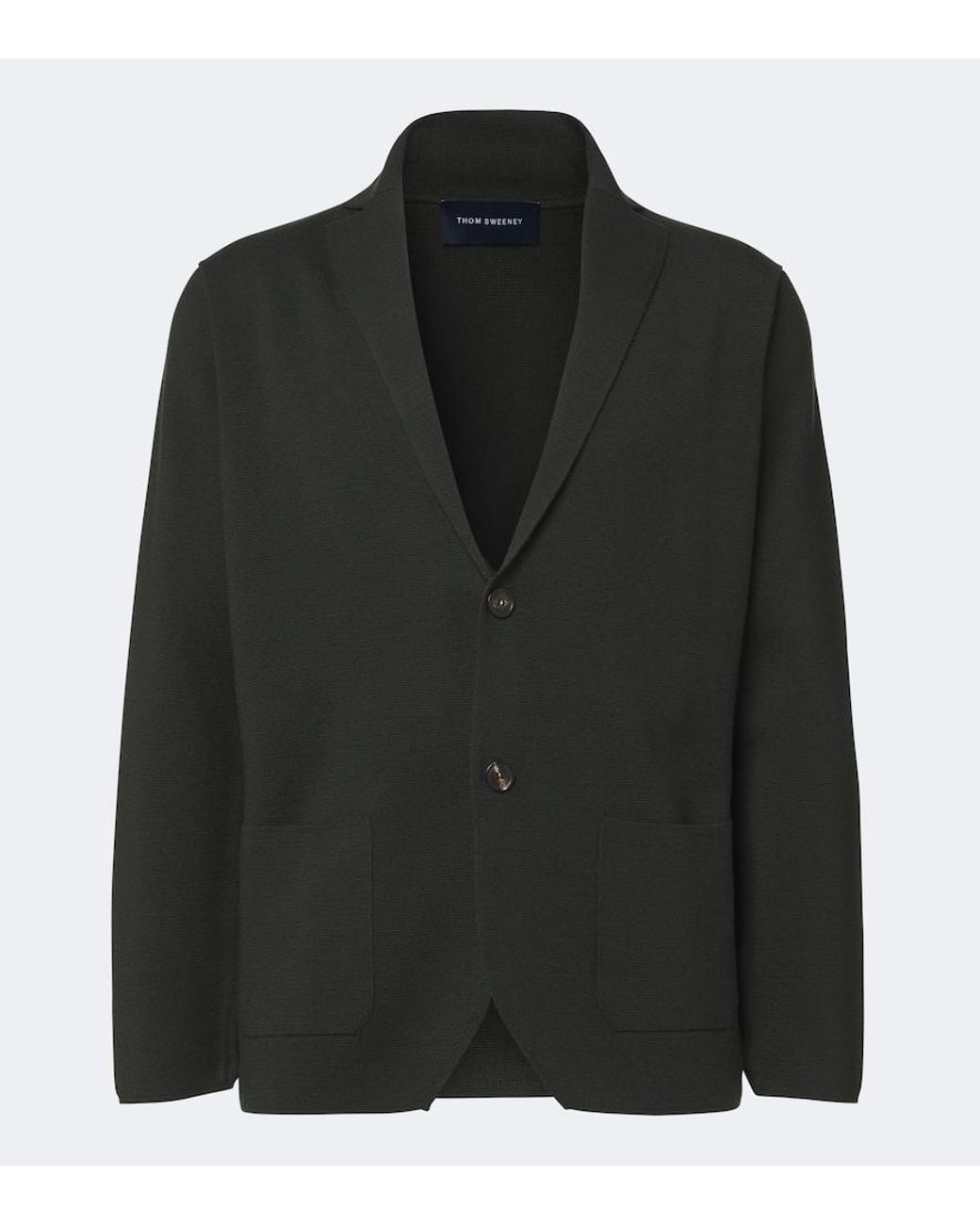 Thom Sweeney Black Knitted Wool Blazer for men