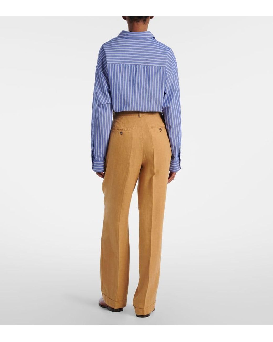 Polo Ralph Lauren Natural Linen Wide-Leg Pants