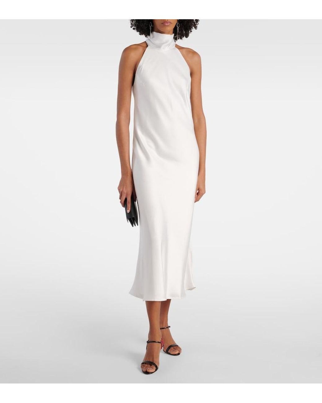 Galvan White Bridal Midikleid Sienna Aus Satin
