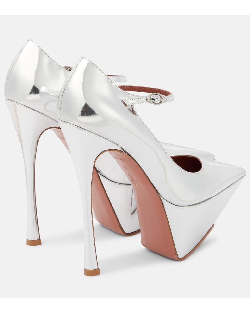 AMINA MUADDI White Yigit Leather Platform Pumps