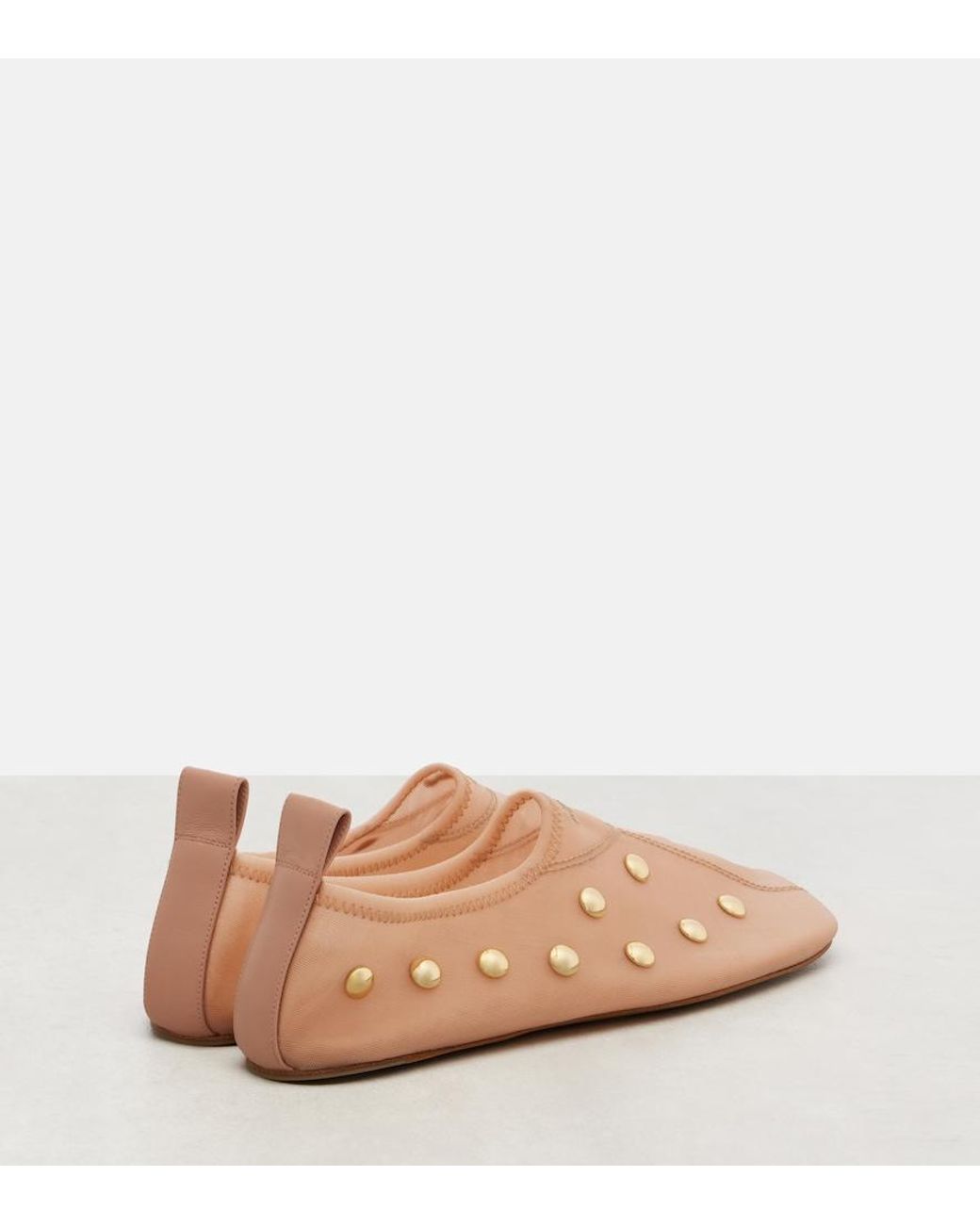 Chloé Pink Rita Studded Mesh Flats