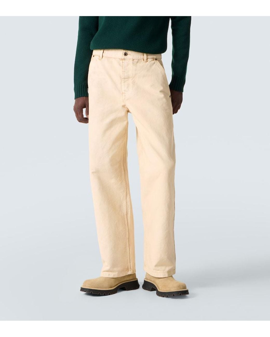 Loewe Natural Cotton Straight Pants for men